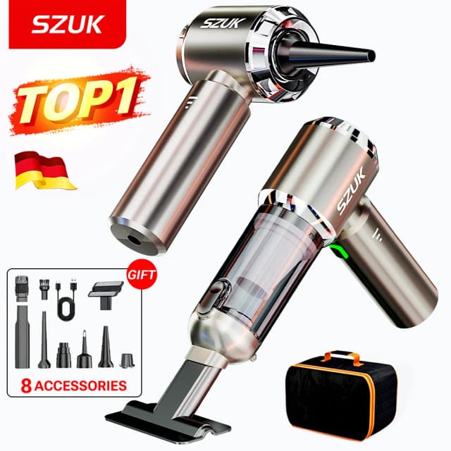 SZUK 2026 nueva aspirador de coche, mini aspiradora portátil,aspirador inalámbrico alta potencia,aspiradoras para el hogar más vendida,985000 Pa aspiradora potente  con función de eliminación de polvo con un solo clic