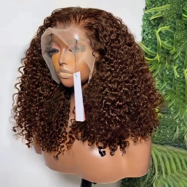 Pelucas frontales de encaje transparente 13x4, pelucas de cabello humano Bob corto, peluca de onda profunda marrón oscuro Chocolate, cabello humano de Vietnam de 180% de densidad