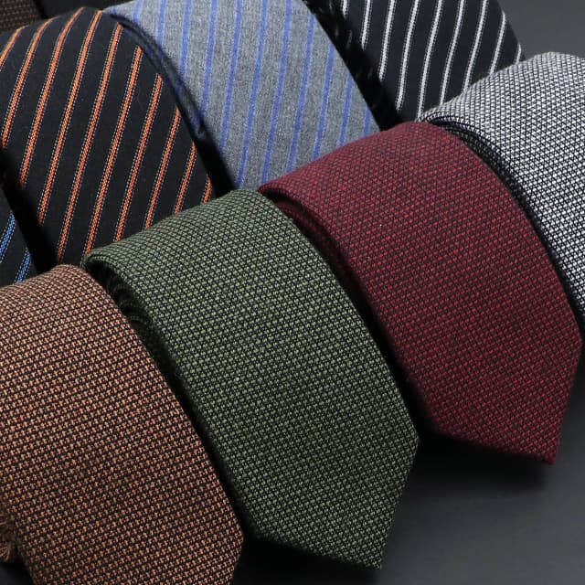 Corbatas de lana hechas a mano de algodón sólido originales de alta calidad, corbata para hombre, cuello estrecho a rayas, accesorios de corbata informales de Cachemira delgada