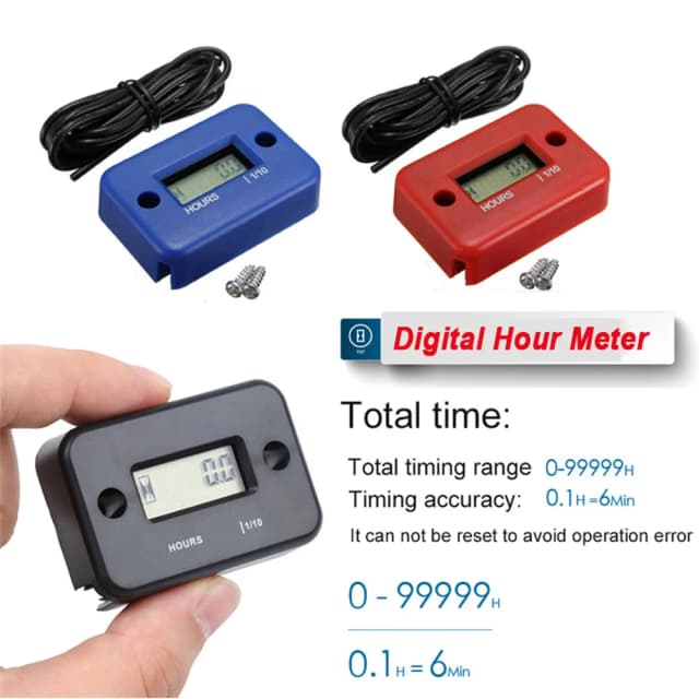 Contador horario Digital LCD para instrumentos de motocicleta ATV, relojes, generador de barco para moto de nieve, accesorios para bicicleta y coche