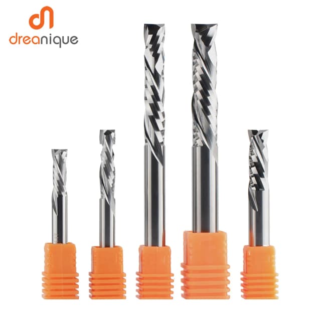 Fresa de compresión para carpintería, corte hacia arriba y hacia abajo, herramienta de fresado de carburo en espiral de dos flautas, enrutador CNC, brocas de corte de fresa de madera