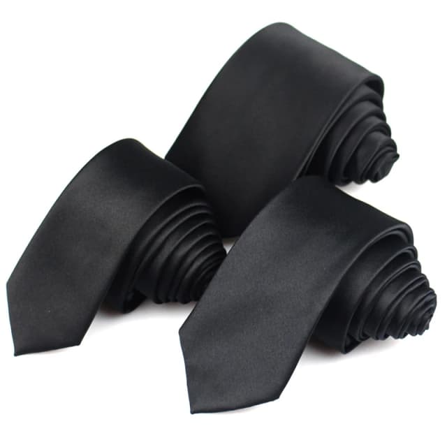 Nuevas corbatas negras clásicas para hombres, corbatas de seda para hombres para boda, fiesta, negocios, corbata para adultos, 3 tamaños, corbata sólida informal