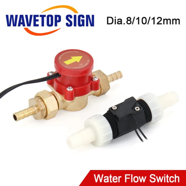 Sensor de interruptor de flujo de agua WaveTopSign, protección de 8/10mm para máquina cortadora de grabado láser CO2