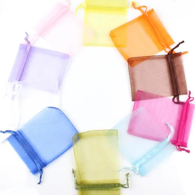 Bolsas de Organza de regalo Multicolor, embalaje de exhibición de joyería, decoración de fiesta de boda, Multicolor, 5x7, 7x9, 9x12, 10x15cm, 50 Uds.