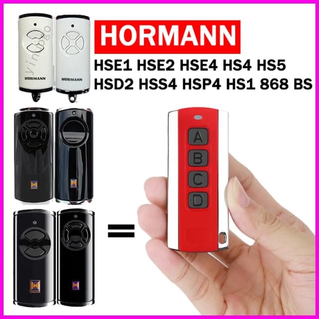 HORMANN 868 Serie BS HSE2 HSE1 HSE4 HSS4 HS1 HS4 HS5 HSP4 HSD2 Abridor de puerta de garaje Mando a distancia 868MHz Puerta Mando a distancia