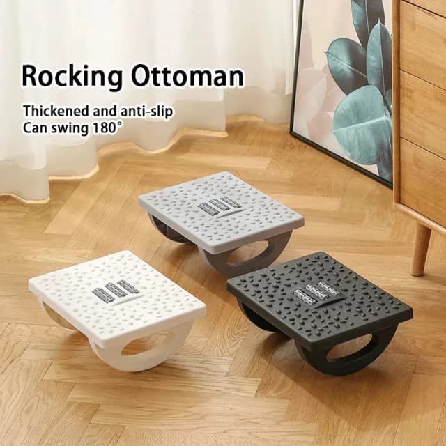 Reposapiés Ergonómico con Rodillos de Masaje - Taburete Portátil para Debajo del Escritorio para Oficina y Hogar