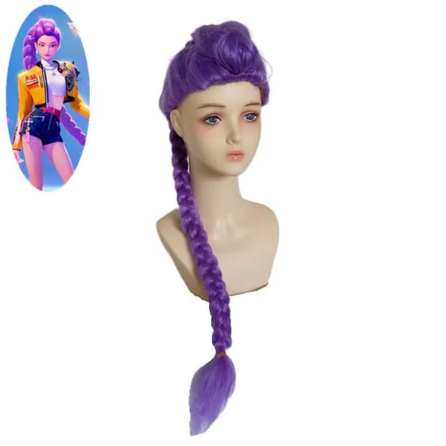 Peluca de Cosplay púrpura KPOP Demon Hunters Rumi, peluca de juego de rol para fiesta de Halloween, peluca sintética resistente al calor, regalo diario de Halloween