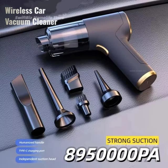 Aspiradora Inalámbrica para Auto de 8950000PA, Portátil, Inalámbrica, Súper Potente, Juego de Limpieza Profunda para el Hogar y el Vehículo