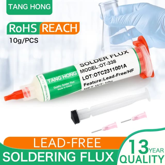 TANGHONG-pasta de soldadura BGA sin plomo, Chip SMD, reparación de teléfonos móviles, cilindro de aguja de soldadura, flujo de aceite de soldadura de 10cc
