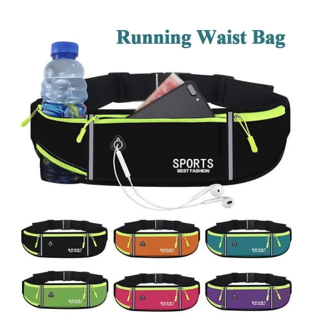Riñonera para correr, bolsa para correr para maratón, botella de agua, riñonera para cadera, impermeable, para deportes al aire libre, trotar, ciclismo, bolsas de cintura para teléfono