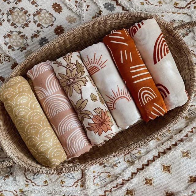 Manta envolvente de muselina para bebé, algodón de bambú, 47x47 pulgadas, envolturas suaves para recién nacidos, funda de cama de verano de arcoíris para bebé nacido
