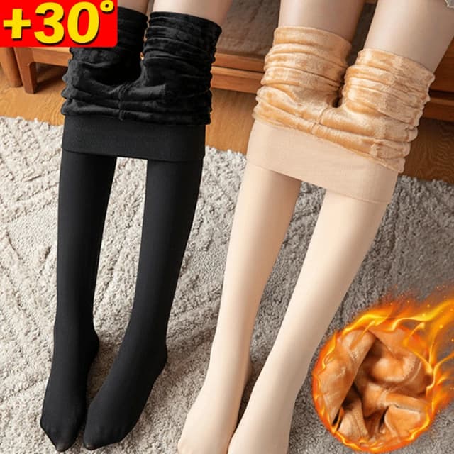 Mallas de invierno tejidas de terciopelo, mallas informales de alta elasticidad, pantalones cálidos para mujer, pantimedias Polares de 70-140Kg