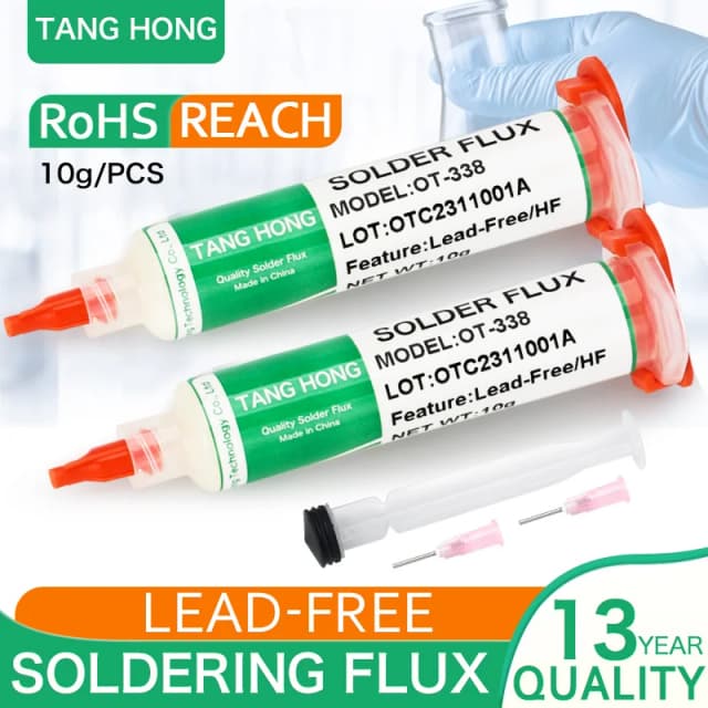 TANGHONG-flujo de soldadura BGA sin plomo, sin halógenos, reparación SMD, soldadura, bola sin limpieza, plantación de colofonia, pasta de aceite de soldadura de 10cc