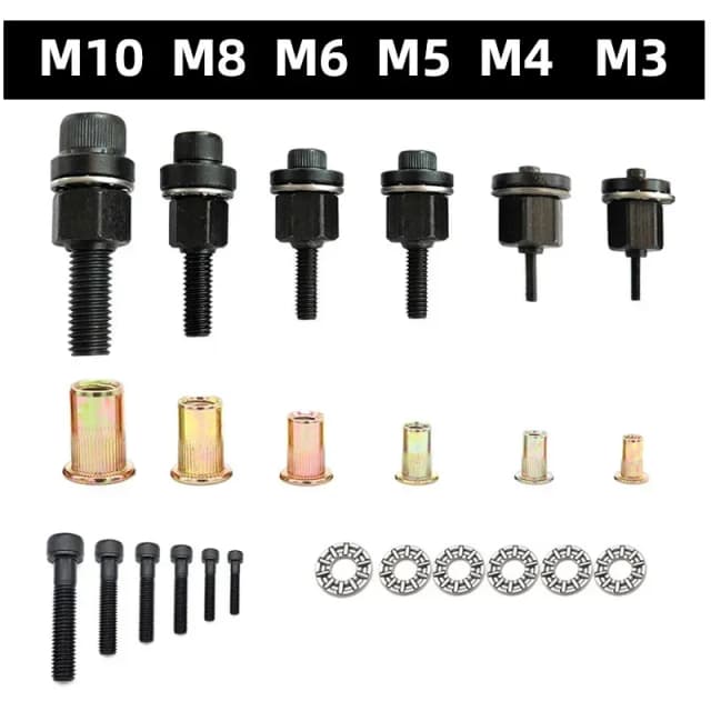 Adaptador de taladro de herramienta de tuerca de remache M3 M4 M5 M6 M8 M10 M12 instalación Simple remachadora inalámbrica Manual eléctrica placa de matrícula de Metal