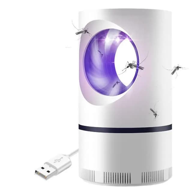 Lámpara antimosquitos por inhalación USB, sistema de succión de mosquitos Turbo, trampa de ondas de luz LED azul, calefacción biomimética para mosquitos