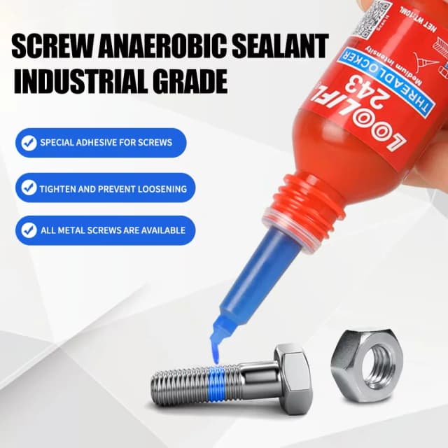 LOOLIFL Fijador de roscas azul 243 Fijador de tuercas y pernos,Fijador de roscas Fijador de sellado hermético Sujetadores Pegamento anaeróbico para metal,Adhesivo para tornillos,Sellador de calafateo antideslizante