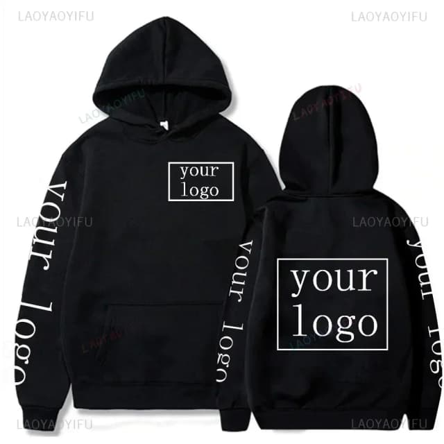 2025 Estudiante Casual Personalizado Texto Impreso DIY Sudadera con capucha Logotipo personalizado Sudadera con capucha personalizada Texto Logo Sudadera Tops