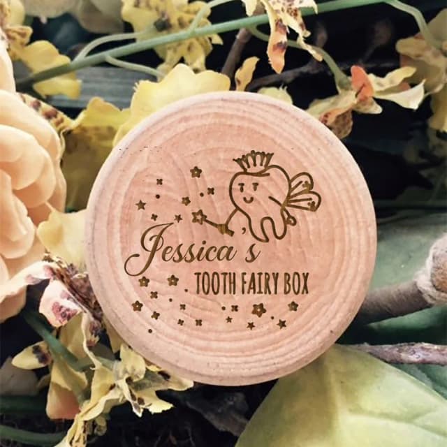 Caja de dientes de madera grabada personalizada para bebé, almacenamiento de dientes de leche, recoger dientes, Umbilical, guardar regalos, cajas de recuerdos con nombre personalizado