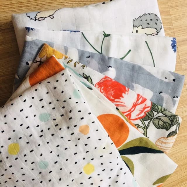 Manta de muselina 70% de bambú y 30% algodón para bebé, toalla para rebabas, mantas para pañales de recién nacido, 60x60cm