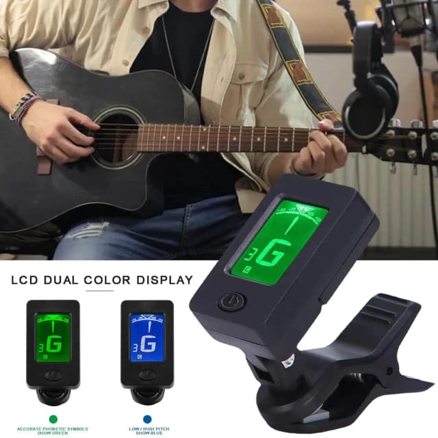 Sintonizador profesional de guitarra acústica, sintonizador Digital eléctrico con Clip de 360 grados, pantalla LCD, accesorios para ukelele