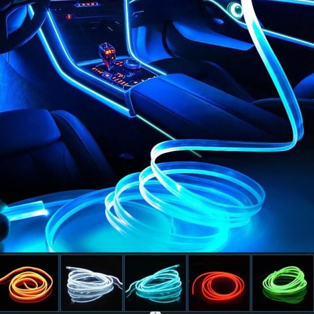 Tiras de lámparas decorativas para Interior de coche, lámpara de ambiente, luz fría, consola decorativa para salpicadero, luces LED ambientales para coche, 1/2/3/4/5M