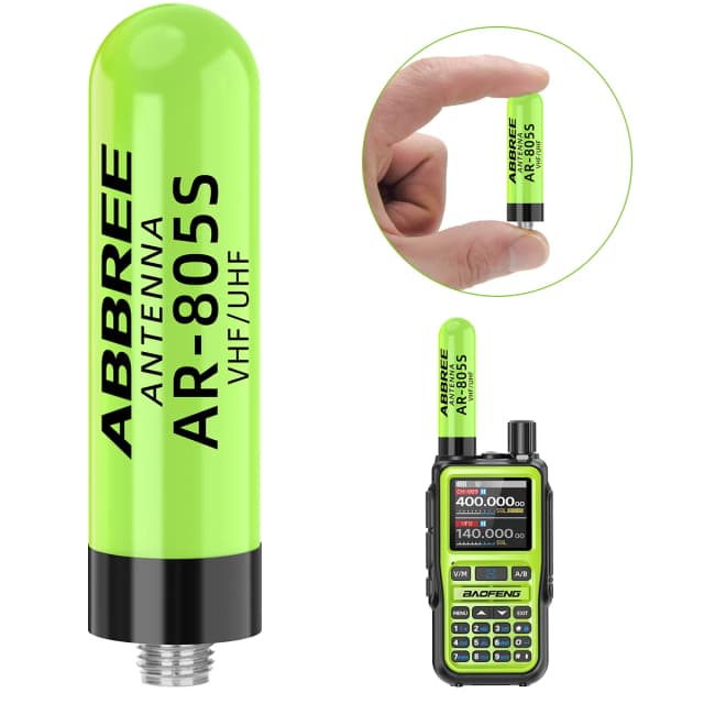 ABBREE AR-805S Mini antena Walkie Talkie SMA-hembra UHF VHF banda Dual de alta ganancia para Baofeng UV-5R mini UV-21 PRO Ham Radio