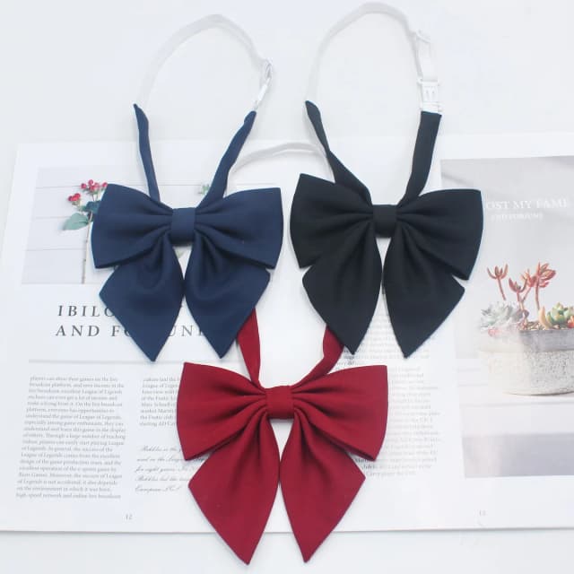 Pajarita de algodón liso rojo para estudiantes, pajarita para mujer, cuello de uniforme, corbatas de mariposa, pajaritas para niñas, camisa JK, vestido, corbatas para el cuello