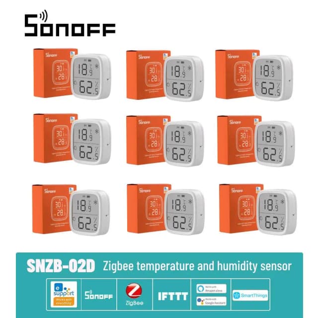 SONOFF SNZB-02D Zigbee Sensor de temperatura y humedad SNZB-02 Monitor inteligente en tiempo Real para el hogar Ewelink Alexa Google Home Assistant MQTT