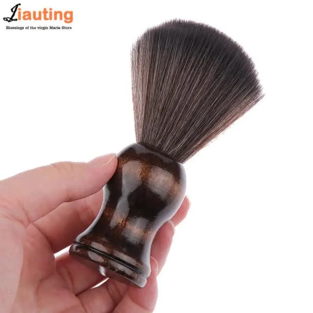 Cepillo de afeitar de pelo de tejón Natural para hombres, herramienta de afeitado, cepillo de afeitar con mango de madera, limpieza de barba Facial