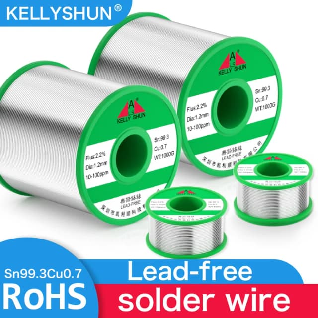 KELLYSHUN-Alambre de soldadura respetuoso con el medio ambiente, sin plomo, colofonia que contiene mantenimiento de alta pureza, soldador, alambre de soldadura