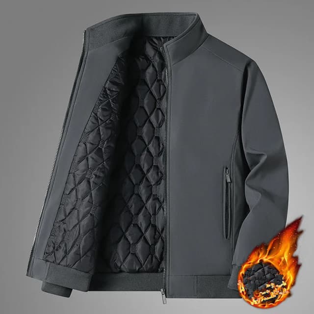 Chaqueta gruesa de lana de invierno para hombre, cortavientos gris cálido, abrigo con Cuello de piel de talla grande, Parka de lana de cordero a la moda de marca de alta calidad