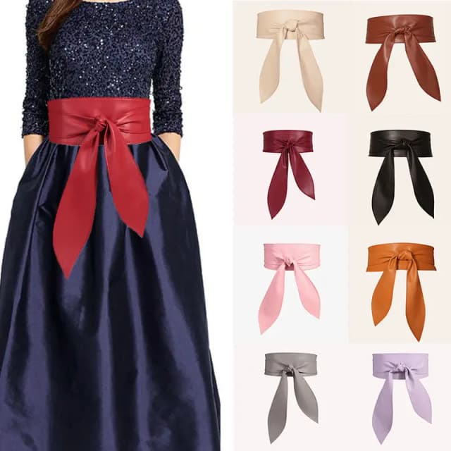 Cinturón ancho con lazo para mujer, corsé a la moda, pretina decorativa para mujer, fajas de Color sólido de alta calidad, cinturones de cinta para vestidos YF1011