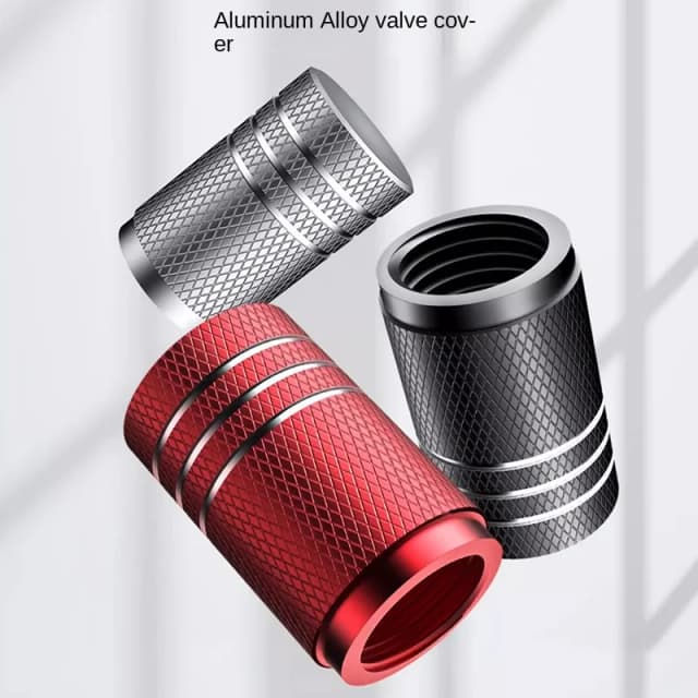 Vástagos de válvula de neumático de coche, tapa de válvula de neumático estilo moleteado, de aluminio, 4 piezas, accesorios universales