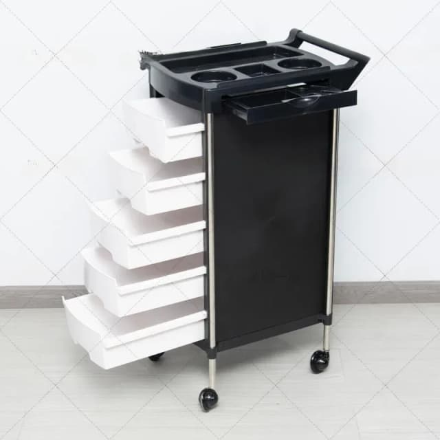 Equipo de belleza Carro de salón Barbero profesional Sillas de spa de lujo 360 ° Muebles Carrito Auxliar Estetica plegables antienredos