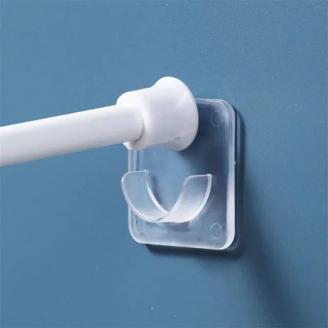 Soporte de poste telescópico para el hogar, sin perforaciones, pegatina, soporte de varilla ajustable sin clavos, barra transversal, ganchos de pared, soporte de fijación, 2/6/8 Uds.