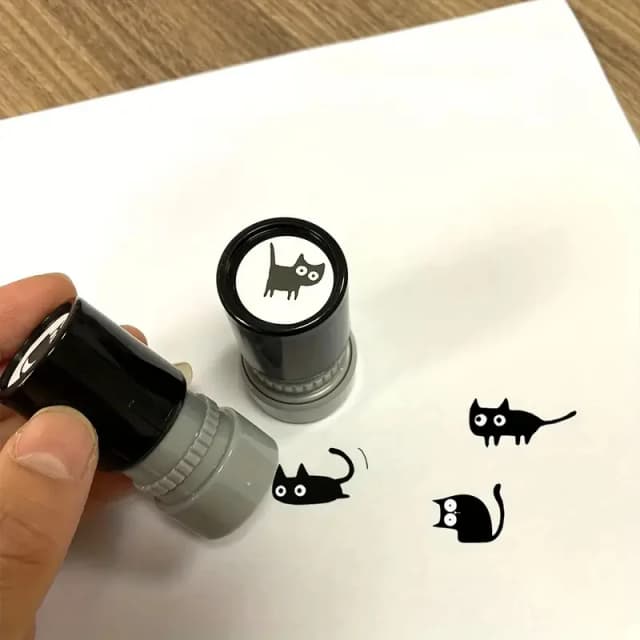 Sellos de dibujos animados bonitos de 4 estilos, sello de gato negro pequeño y encantador, decoración para álbum de recortes, diario, Collage, papelería, 1 ud.