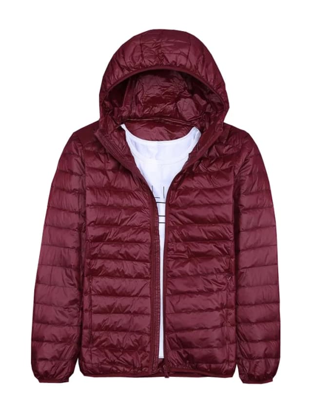 0-10 ℃   Abrigo de invierno para hombre, chaquetas de pato, abrigo ultraligero fino con capucha, Parkas acolchadas portátiles a prueba de viento, abrigo para hombre 6XL