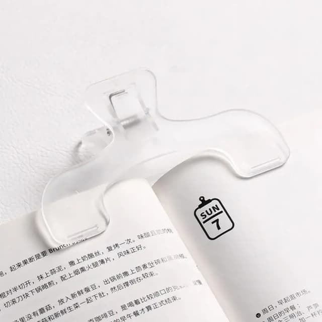 Clip de libro de plástico transparente, ayuda de lectura Simple, soporte fijo para libros, marcapáginas, diseño creativo, práctico soporte para notas para librería