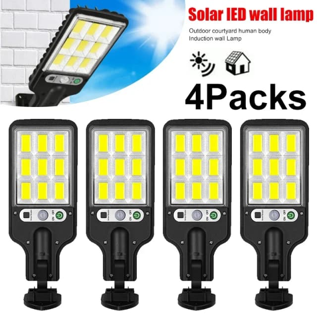 Potente lámpara LED Solar para exteriores, iluminación de pared para patio, recargable, de inducción del cuerpo humano, para jardín, terraza, puerta de garaje y calle