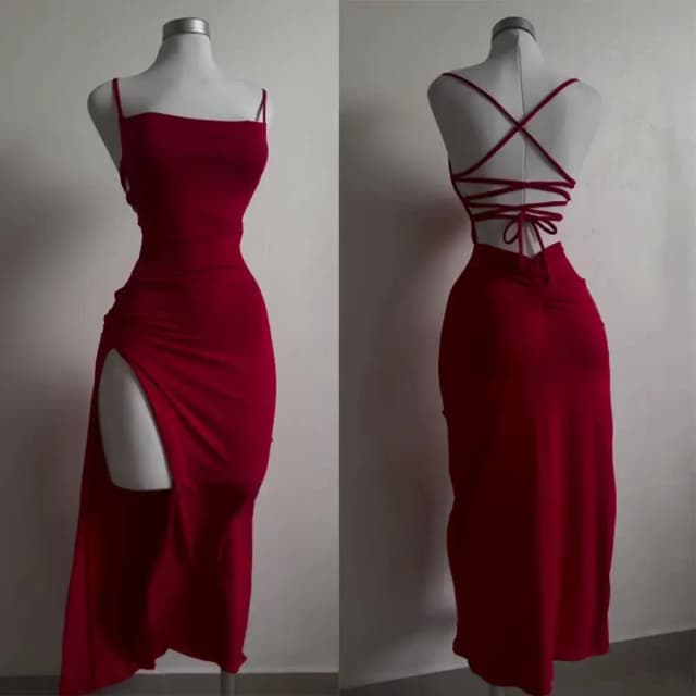 2025 explosivo nuevo vestido de verano de alta sensibilidad correa halter Spice Girl bolso vestido de cadera