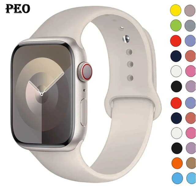 Correa de silicona para Apple Watch, pulsera deportiva de 44mm, 45mm, 40mm, 41mm, 42-46mm y 49mm, serie iwatch 11-10-9-8 7, 6, 5 4 SE-Ultra 2/3