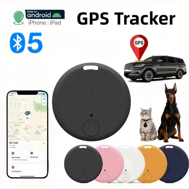 Localizador GPS Bluetooth 5.0 Antipérdida, Mini Dispositivo GPS para Mascotas, Ancianos, Niños, Bolsos, Carteras, Rastreador de Automóviles para IOS y Android, Localizador Inteligente