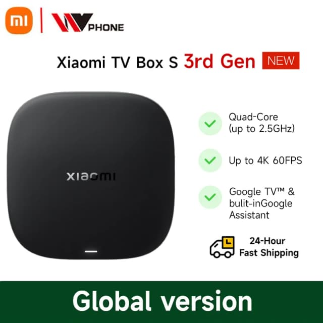 Versión Global Xiaomi TV Box S 3.a generación 4K Ultra HD 2G 32G WiFi BT5.2 Google TV Cast Netflix Smart TV Box reproductor multimedia Mi TV Box