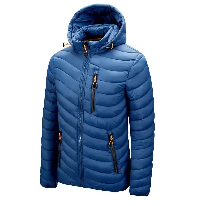 Chaqueta cálida cortavientos para hombre, Parkas con capucha para primavera y otoño, chaqueta acolchada de algodón ligera informal a la moda para hombre 2024