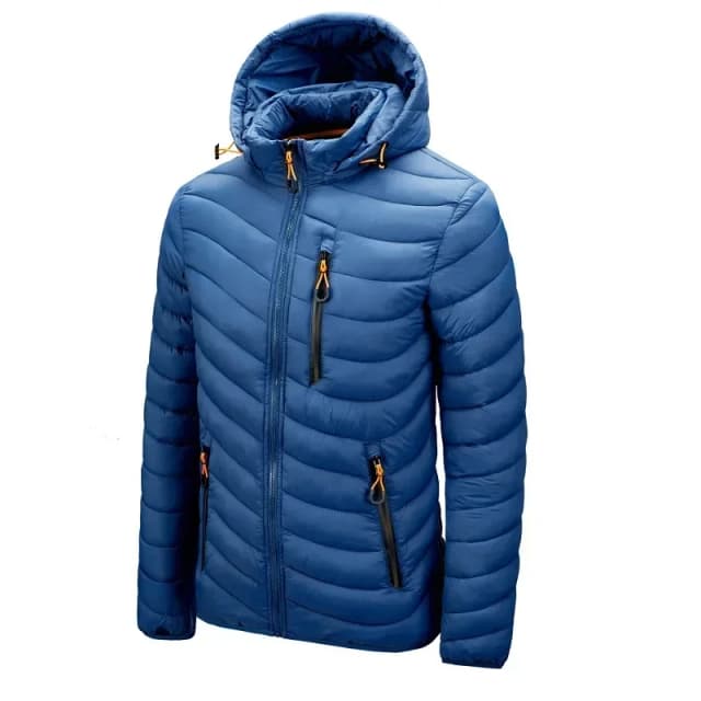 Chaqueta cálida cortavientos para hombre, Parkas con capucha para primavera y otoño, chaqueta acolchada de algodón ligera informal a la moda para hombre 2024