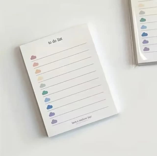 Nuevo 50 hojas de bonitas nubes coloridas para hacer lista planificador nota de estudiante papel Bloc de notas papelería suministros escolares papelería coreana