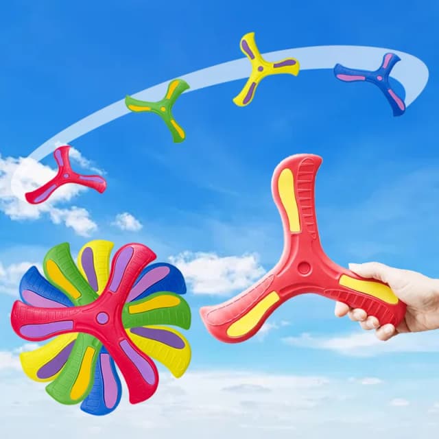 Boomerang suave de tres hojas para niños, juguete cruzado para exteriores, disco volador, juguete deportivo interactivo para niños y adultos, rompecabezas, regalo de descompresión