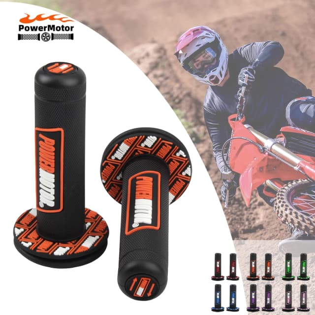 Puños de Manillar Universales para Motocicleta, 24/22 mm, de Goma y Gel, para Motocross, Dirt Bike y Pit Bike