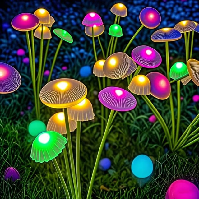 Luces solares de jardín, luces LED solares de doble modo con forma de seta, decoración impermeable, patio, camino, medusas para ambiente de jardín