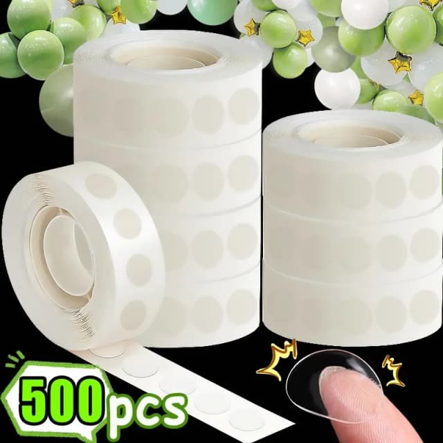 Cinta adhesiva transparente de doble cara, pegamento para globos, adhesivo de puntos, globos para fiesta de boda y cumpleaños, pegatina de pegamento, soporte para fotos, arco